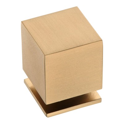 Ручка модерн кнопка куб 1954 0025 GB цвет матовая латунь ширина 25 мм