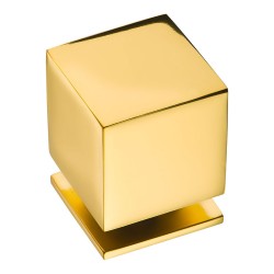 Ручка модерн кнопка куб 1954 0025 GL цвет глянцевое золото ширина 25 мм 