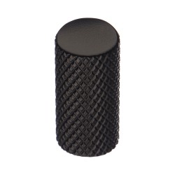 Ручка кнопка цилиндр с насечкой 1990 0012 AL6 цвет черный диаметр 12 мм 