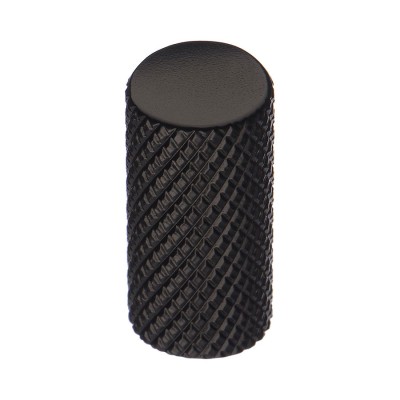 Ручка кнопка цилиндр с насечкой 1990 0012 AL6 цвет черный диаметр 12 мм 