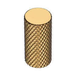 Ручка кнопка цилиндр с насечкой 1990 0012 GL цвет глянцевое золото диаметр 12 мм