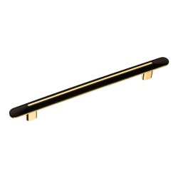 Ручка скоба 2330 192 Gold/Matt Black цвет глянцевое золото, черный длина 250 мм, крепление 192 мм 