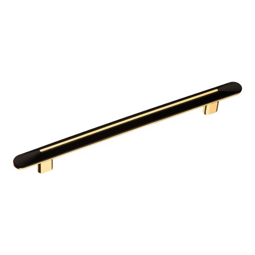 Ручка скоба 2330 192 Gold/Matt Black цвет глянцевое золото, черный длина 250 мм, крепление 192 мм 