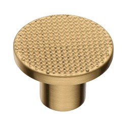 Ручка кнопка круглая с насечкой 25-Champagne Gold цвет матовая латунь диаметр 25 мм 