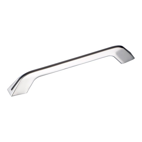 Ручка скоба 279160MP02PL16 цвет глянцевый хром, черный пластик длина 193 мм, крепление 160 мм 