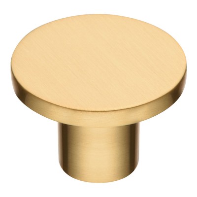 Ручка модерн кнопка круглая 34-Matt Gold цвет сатинированное золото диаметр 25 мм 