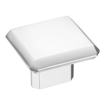 Ручка кнопка квадратная 4106 016MP02 цвет глянцевый хром ширина 40 мм крепление 16 мм 