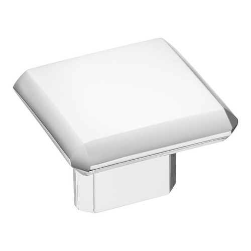 Ручка кнопка квадратная 4106 016MP02 цвет глянцевый хром ширина 40 мм, крепление 16 мм 