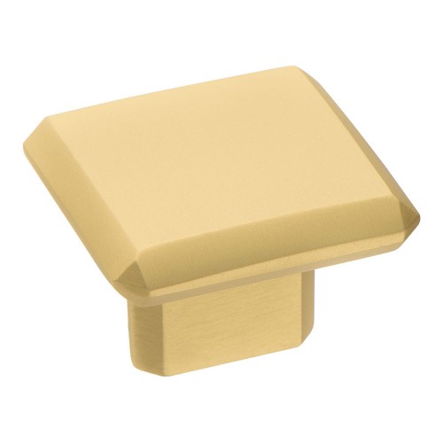 Ручка кнопка квадратная 4106 016MP35 цвет матовое золото ширина 40 мм, крепление 16 мм  