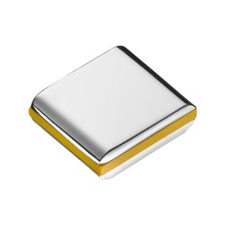 Ручка кнопка 429025MP02PL08 цвет глянцевый хром, желтый пластик длина 28 мм