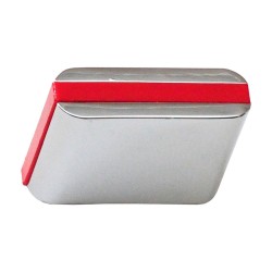 Ручка кнопка 429025MP02PL17 цвет глянцевый хром, красный пластик длина 28 мм