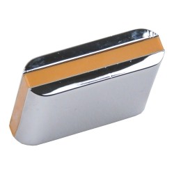 Ручка кнопка 429025MP02PL18 цвет глянцевый хром, бежевый пластик длина 28 мм