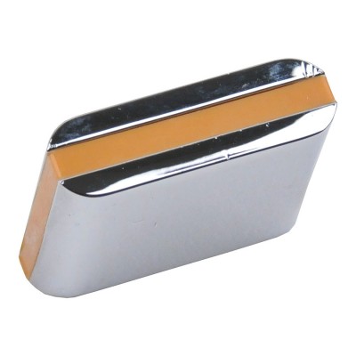 Ручка кнопка 429025MP02PL18 цвет глянцевый хром, бежевый пластик длина 28 мм