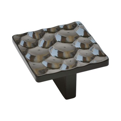 Ручка кнопка квадратная 468032PC02 цвет глянцевый черный ширина 50 мм крепление 32 мм