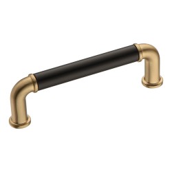 Ручка скоба 4681 0096 GB-AL6 цвет матовая латунь, черный длина 110 мм, крепление 96 мм