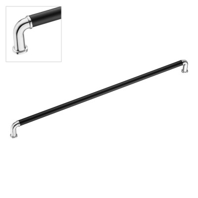 Ручка скоба 4681 0416 CR-AL6 цвет глянцевый хром, черный длина 440 мм, крепление 416 мм Ручка скоба 4681 0416 CR-AL6 цвет глянцевый хром, черный длина 440 мм, крепление 416 мм