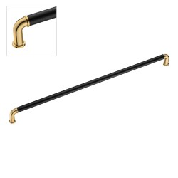 Ручка скоба 4681 0416 GL-AL6 цвет глянцевое золото, черный длина 440 мм, крепление 416 мм 