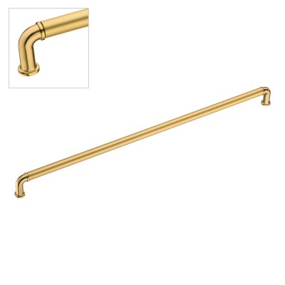 Ручка скоба 4681 0416 GL-BB цвет глянцевое, матовое золото длина 440 мм, крепление 416 мм 