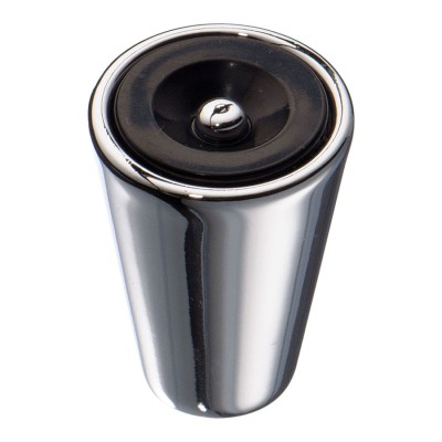 Ручка кнопка 472025MP02 цвет глянцевый хром, черный пластик диаметр 20 мм