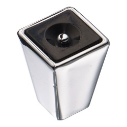 Ручка кнопка 473025MP02 цвет глянцевый хром, черный пластик ширина 20 мм