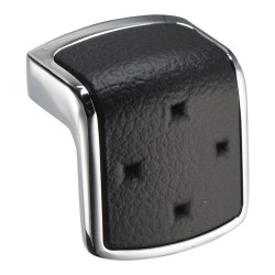 Ручка кнопка 475032MP02ST04 цвет глянцевый хром, черный пластик длина 38 мм