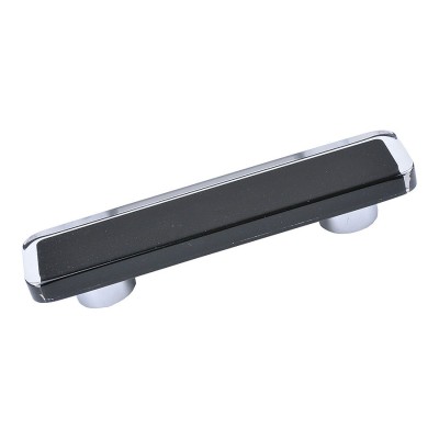 Ручка скоба 696NE1 цвет черный, матовый хром длина 146 мм, крепление 96 мм 