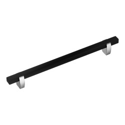 Ручка скоба 765-192-Chrome-Matt Black цвет глянцевый хром, матовый черный длина 242 мм, крепление 192 мм