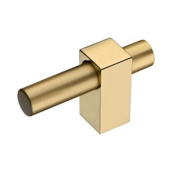 Ручка кнопка 8954 0008 GL-BB цвет глянцевое / матовое золото длина 60 мм