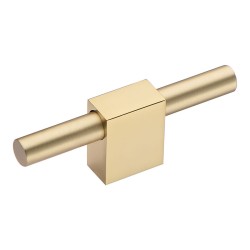 Ручка модерн кнопка Т-образная 8964 0100 GL-BB цвет глянцевое / матовое золото длина 100 мм крепление 16 мм Ручка модерн кнопка Т-образная 8964 0100 GL-BB цвет глянцевое / матовое золото длина 100 мм крепление 16 мм