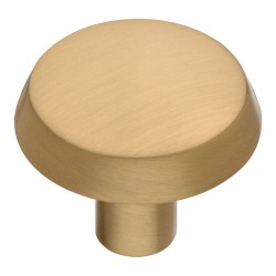 Ручка кнопка круглая 90-Champagne Gold цвет матовая латунь диаметр 30 мм  