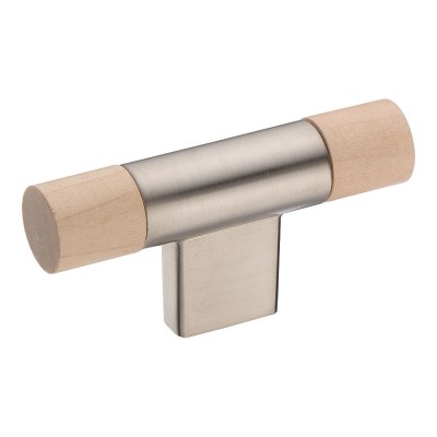 Ручка кнопка Т-образная 9400-317 цвет никель натуральное дерево длина 68 мм Ручка кнопка Т-образная 9400-317 цвет никель натуральное дерево длина 68 мм