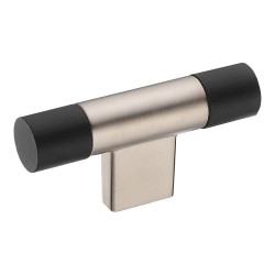 Ручка кнопка Т-образная 9400-346 цвет никель черное дерево длина 68 мм