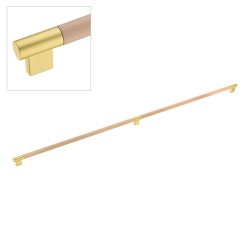 Ручка рейлинг 9401-217 матовое золото, натуральное дерево длина 996 мм, крепление 960 мм