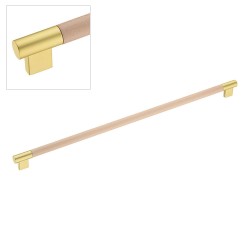Ручка рейлинг 9402-217 матовое золото, натуральное дерево длина 516 мм, крепление 480 мм