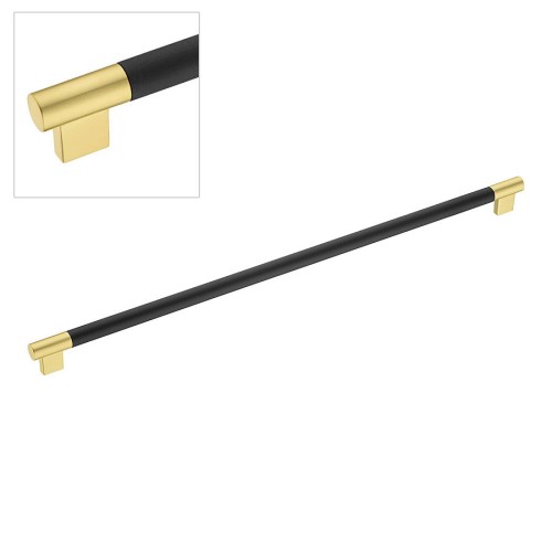 Ручка рейлинг 9402-246 матовое золото, черное дерево длина 516 мм, крепление 480 мм