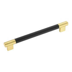 Ручка рейлинг 9404-246 матовое золото, черное дерево длина 228 мм, крепление 192 мм