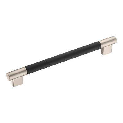 Ручка рейлинг 9404-346 никель, черное дерево длина 228 мм, крепление 192 мм