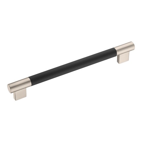 Ручка рейлинг 9404-346 никель, черное дерево длина 228 мм, крепление 192 мм