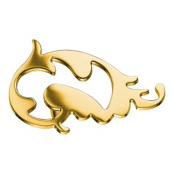 Ручка кнопка фигурная AG264/DX-G цвет глянцевое золото длина 76 мм 