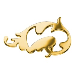 Ручка кнопка фигурная AG264/SX-G цвет глянцевое золото длина 76 мм