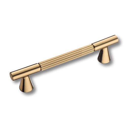 Ручка скоба 1119 128MP11 цвет глянцевое золото длина 168 мм, крепление 128 мм