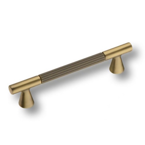 Ручка скоба 1119 128MP30 матовая античная латунь длина 168 мм, крепление 128 мм