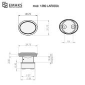 Ручка модерн кнопка 1360 Matt Black цвет черный матовый ширина 40 мм 