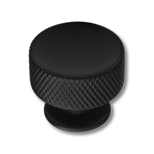 Ручка кнопка 1820 Matt Black цвет черный матовый диаметр 25 мм