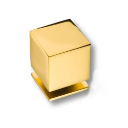 Ручка модерн кнопка куб 1954 0025 GL цвет глянцевое золото ширина 25 мм 
