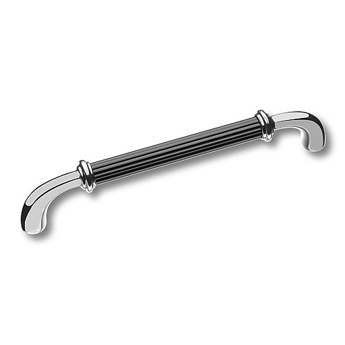 Ручка скоба 362160MP02PC02 цвет глянцевый хром с черным длина 174 мм, крепление 160 мм