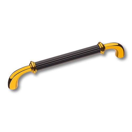 Ручка скоба 362160MP11PC02 цвет глянцевое золото с черным длина 174 мм, крепление 160 мм 