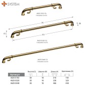 Ручка модерн скоба 4620 0192 GL цвет глянцевое золото длина 210 мм 