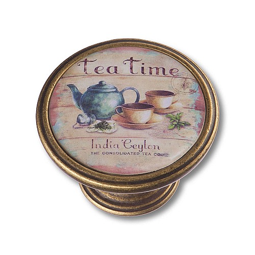 Ручка кнопка 550BR64 цвет античная бронза диаметр 37 мм