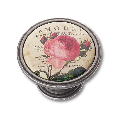 Ручка кнопка 550PT32 цвет античное серебро диаметр 37 мм 